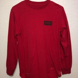 Red Long Sleeve Vans Tee